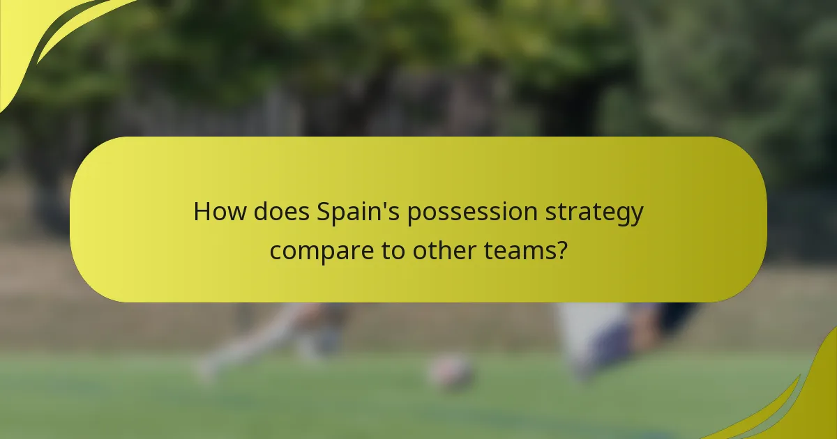 Wie vergleicht sich Spaniens Ballbesitzstrategie mit anderen Teams?