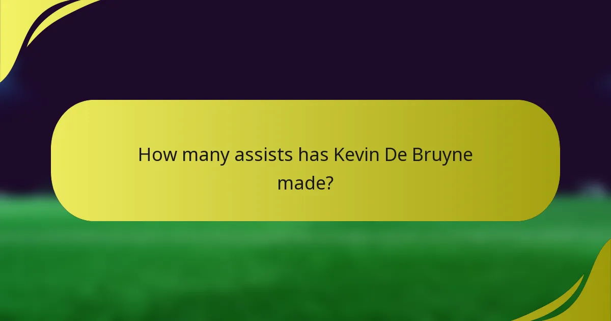 Wie viele Vorlagen hat Kevin De Bruyne gegeben?