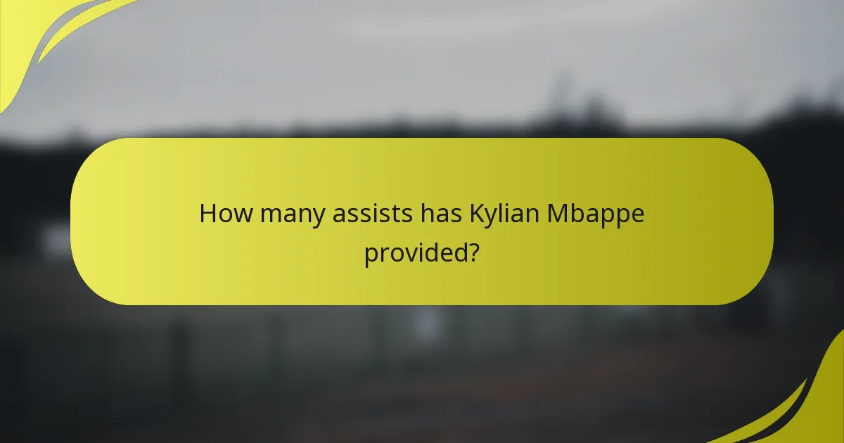 Wie viele Assists hat Kylian Mbappe gegeben?