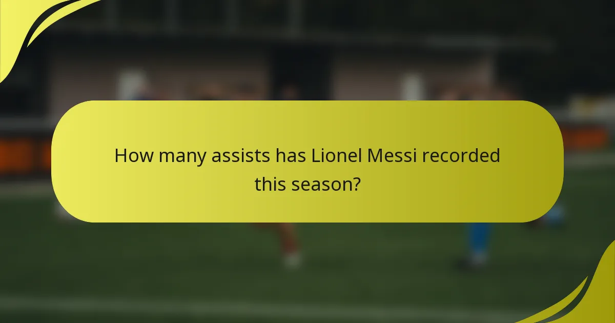 Wie viele Assists hat Lionel Messi in dieser Saison erzielt?