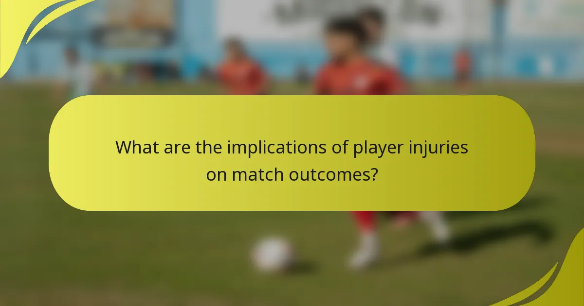 Was sind die Auswirkungen von Spielerinjuries auf die Spielergebnisse?