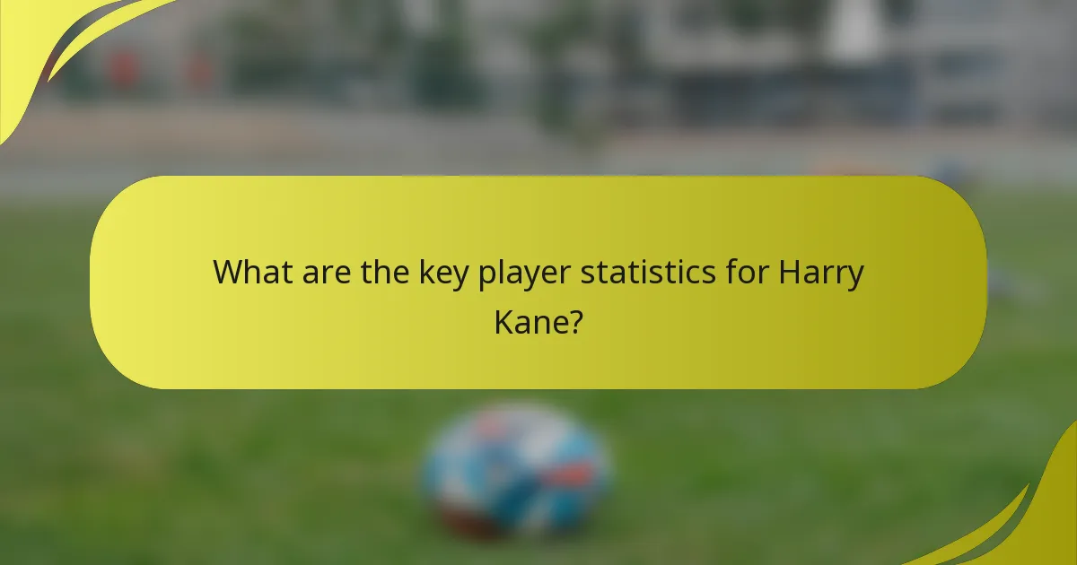 Was sind die wichtigsten Spielerstatistiken für Harry Kane?