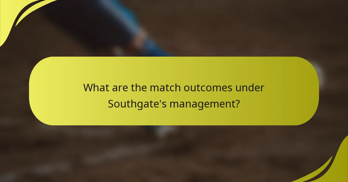 Was sind die Spielergebnisse unter Southgates Management?