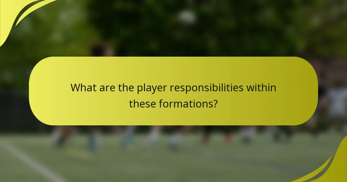 Was sind die Spielerresponsabilitäten innerhalb dieser Formationen?