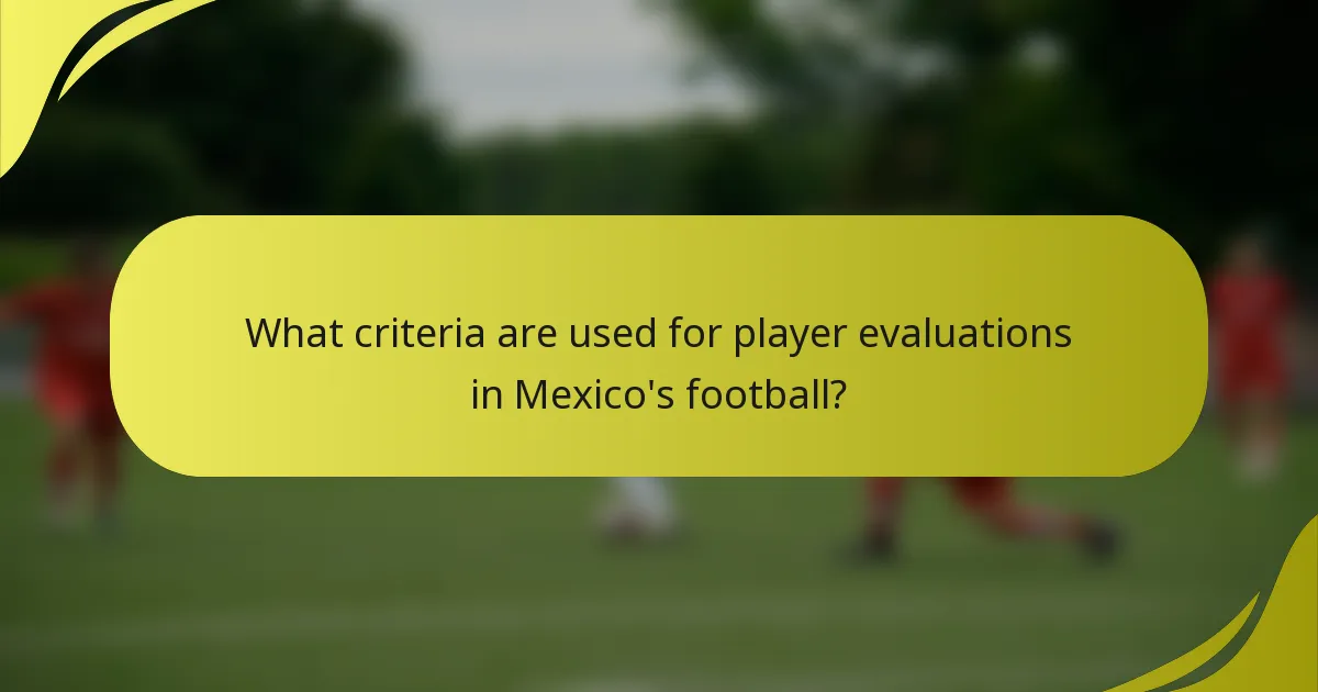Welche Kriterien werden für Spielerbewertungen im mexikanischen Fussball verwendet?
