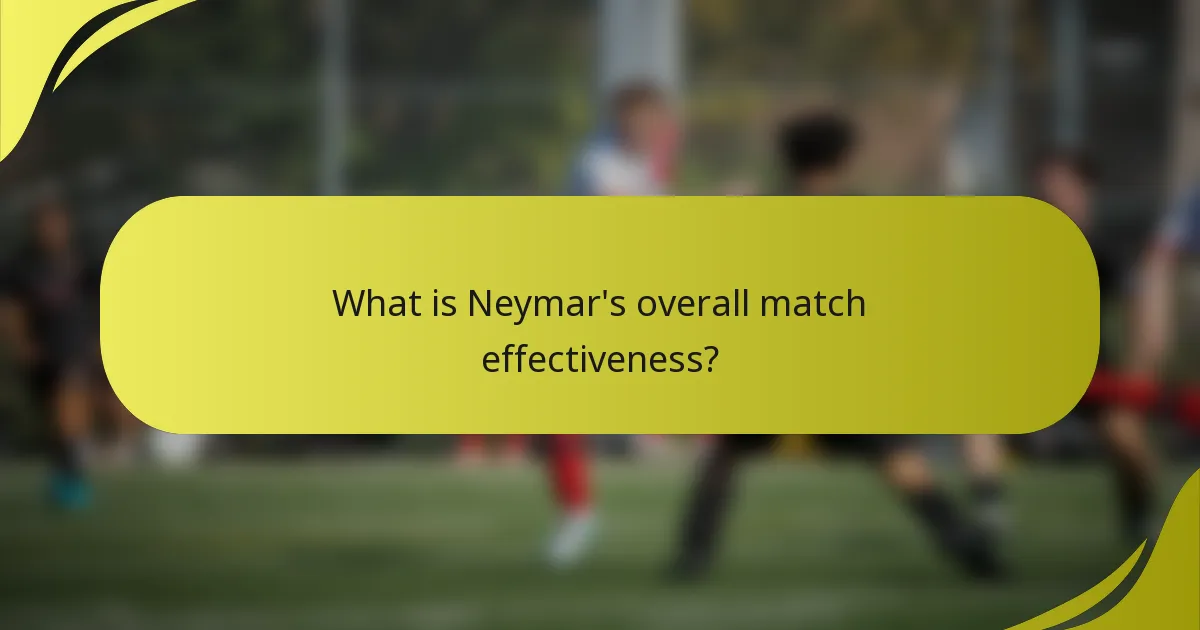 Wie effektiv ist Neymars Gesamtspiel?